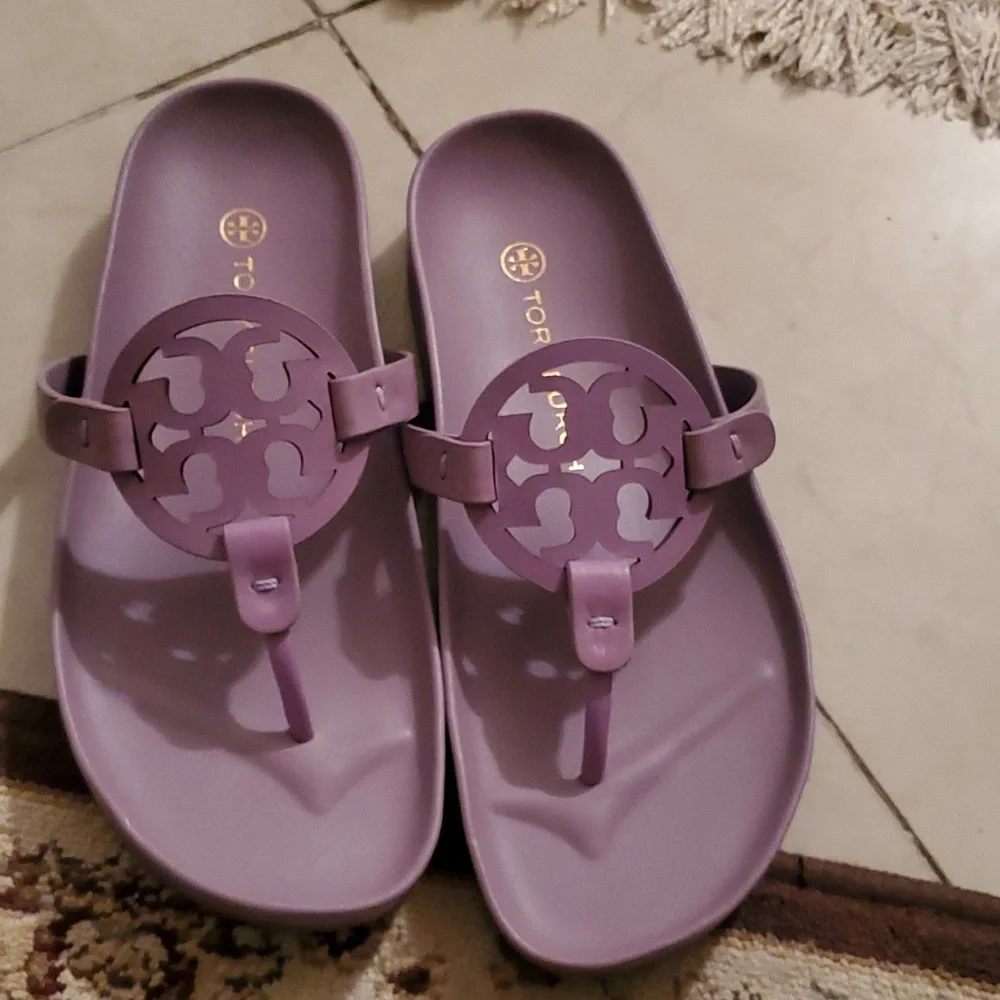 Tory Burch Lavender Purple Miller Jelly Thong Sandals